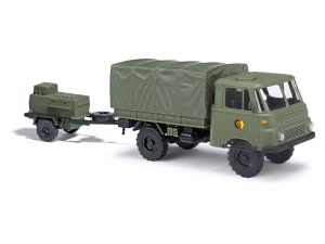 Robur LO1801 korba s plachtou a vlekem Armáda NDR Busch 51657