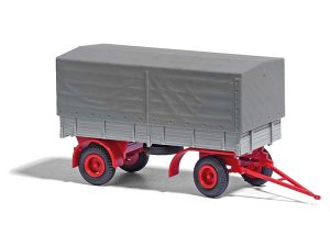přívěs HL80 s plachtou šedý / červený - doprodej Busch 53352