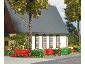 set pozor natřená lavička H0 Busch 7979