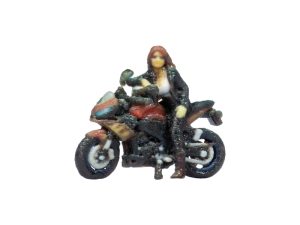 sportovní motocykl se ženou, stojící Noch 10907