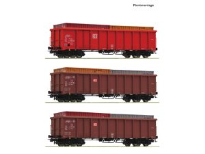 set otevřených vozů s kontejnery DB Roco 6600291