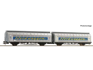 dvojitý vůz Himrrs s posuvnými stěnami Transwaggon Roco 6600311