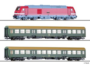 základní sada osobního vlaku s dieselovou lokomotivou TRAXX DR Tillig 01504