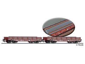 set dvou plšinových vozů Rmms 3960 DR Tillig 70088