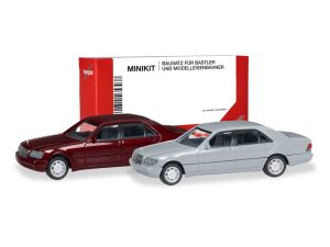 MiniKit MB třídy S W140 tmavě červený + šedý Herpa 012751-004