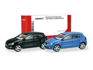 MiniKit VW Polo pětidveřový černý + modrý Herpa 014366