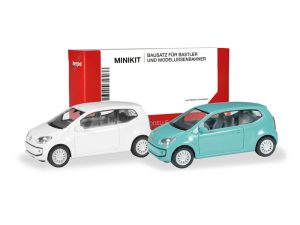MiniKit VW Up! třídveřový bílý + zelený Herpa 014373