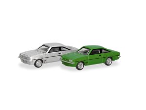 set Opel Manta B stříbrný a zelený Herpa 066938