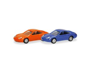 set Porsche 911 oranžové a modré Herpa 066945