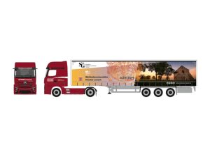 MB Actros 18 L Gigaspace plachtový návěs, Gärtner Transport / Kloster Logistik Herpa 939256