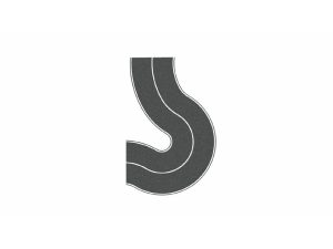 univerzální zatáčka černý asfalt 2ks Noch 34201