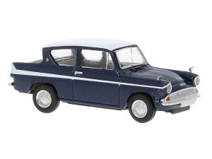 Ford Anglia tmavě modrý / bílý, 1959 Brekina 19337