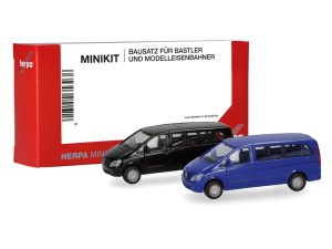 MiniKit MB Vito bus 2010 černý + modrý Herpa 014212-002
