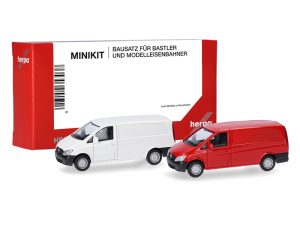 MiniKit MB Vito skříň 2010 bílý + červený Herpa 014229-002