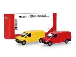 MiniKit MB Vito skříň 2002 žlutý + červený Herpa 014243-002
