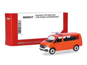 MiniKit VW T6.1 bus červený s majákem Herpa 014403