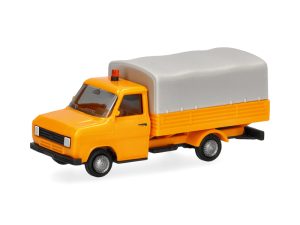 Ford Transit plachtový, oranžový Herpa 099523