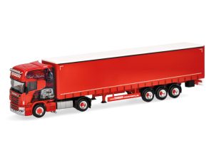 Scania R 09 Topline plachtový návěs Ralf Tombers Transporte Herpa 321662