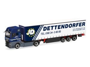 MAN eTGX GX plachtový návěs Dettendorfer Herpa 321822