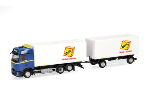 MB Actros L ProCabin Bigspace skříňový s přívěsem Geis Herpa 321945