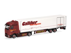 MB eActros 600 Bigspace chladírenský návěs Galliker Herpa 321952
