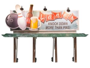 osvětlený billboard Bowling & Bar Woodland Scenics JP5796