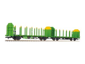 dvojice klanicových vozů na dřevo Laaps 565 RAILTRANS ÖBB Liliput L235246