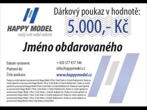 Dárkový poukaz 5.000,-Kč Happy Model 5000