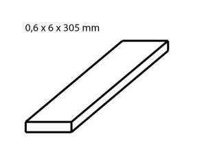 mosazný pás 0,6 x 6 mm délka 305 mm 4 ks Albion Alloys bs4m
