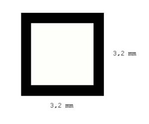 profil dutý čtvercový 3,2 x 3,2mm délka 350mm 3ks Evergreen 252