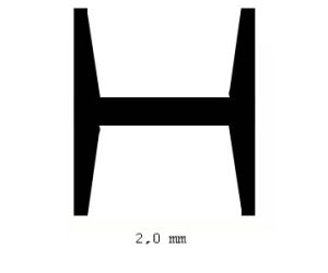 profil H 2,0mm délka 350mm 4ks Evergreen 282
