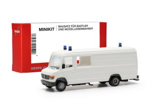 MiniKit MB Vario dlouhá skříň, bílý s majáky Herpa 013260-003