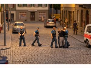 policisté se zadrženým pachatelem Švýcarsko Faller 151718
